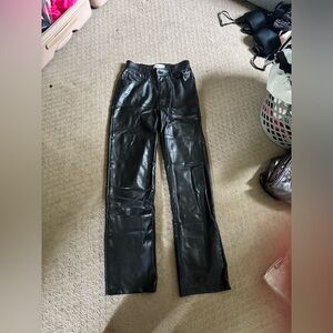 Abercrombie & Fitch Black Leather Pants Curve Love
